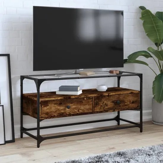 Minimalistyczna szafka pod TV przydymiony dąb - Gamer 3X