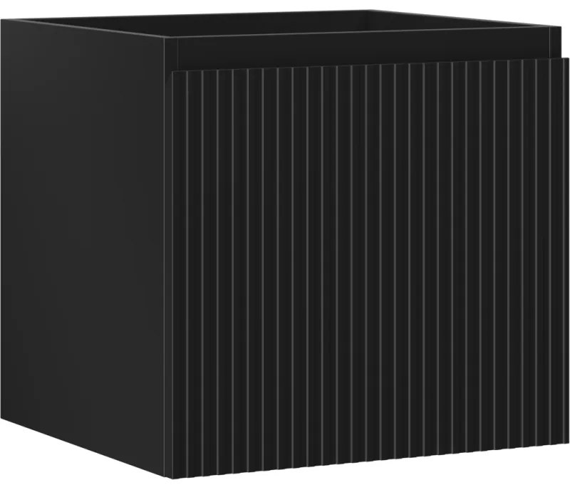 Mexen Rivel szafka łazienkowa podumywalkowa 50 cm, 1 szuflada, ryflowana , czarna mat - 91A20-05047-1-BF71