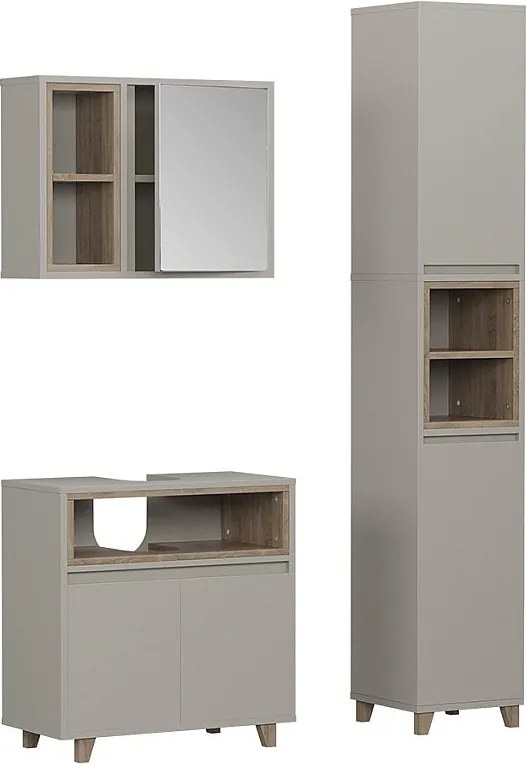 Zestaw mebli łazienkowych szary 60x30x61 elnor