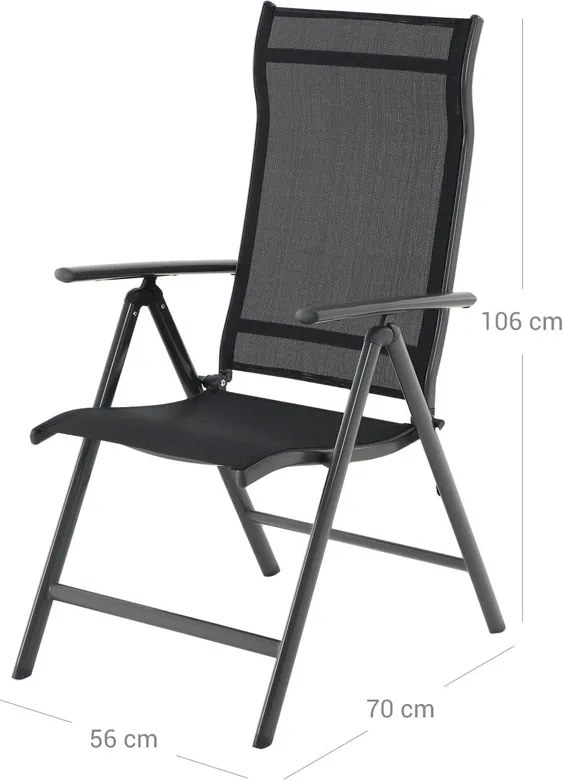 Krzesła ogrodowe RIVIERA, zestaw 2 szt., czarny SongmicsHome