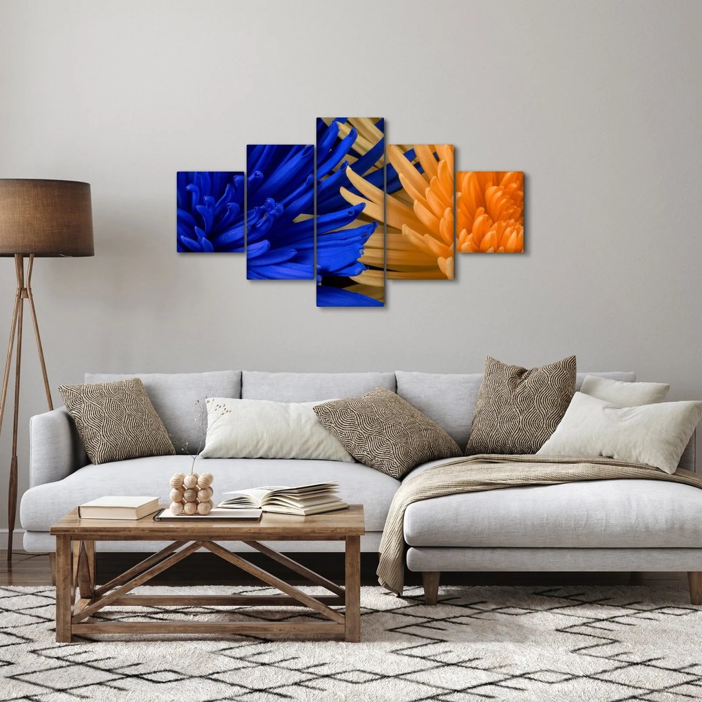 Szczegółowy obraz kwiatów (125x70 cm)