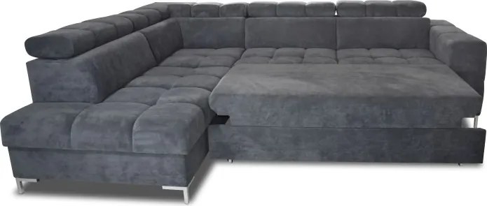 Narożnik PABLOS układ L strona Lewa w tkaninie VOGUE 06 regulowane zagłówki z funkcją spania