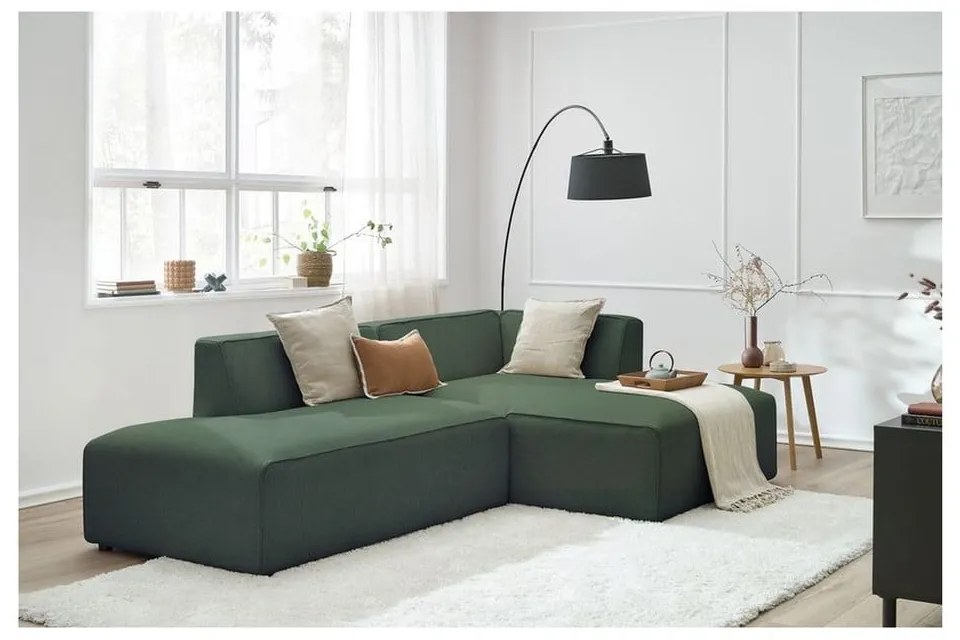 Zielony narożnik modułowy (prawostronny/w kształcie litery L) Megeve – Bobochic Paris
