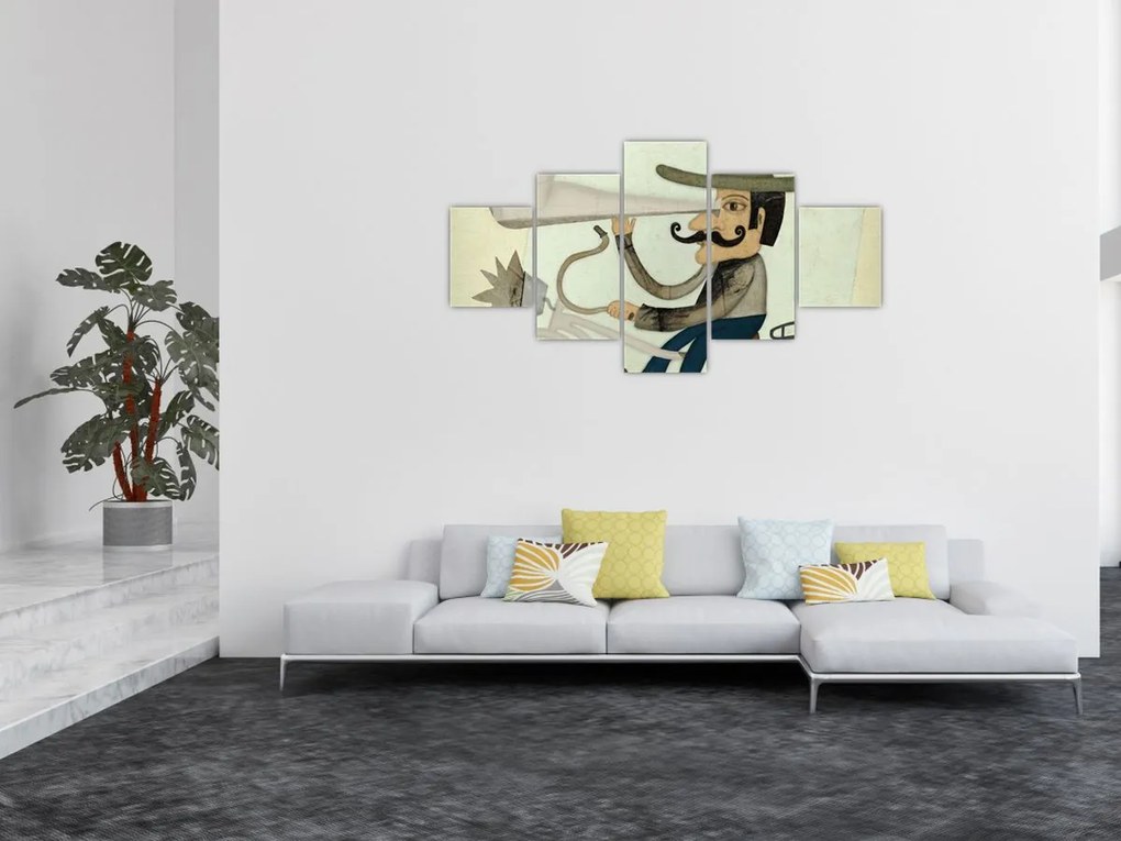 Obraz - Astronom na rowerze (125x70 cm)