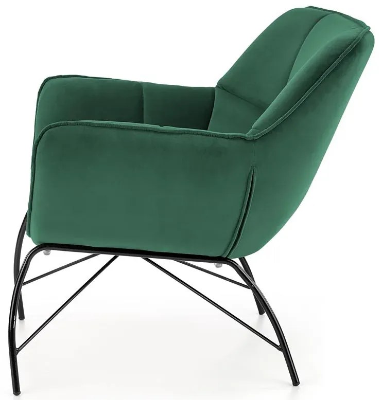 Zielony kubełkowy fotel wypoczynkowy P2-F12