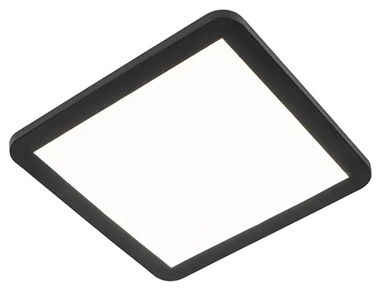 Plafon / Lampy sufitowe czarny 30 cm z LED 3-stopniowy ściemniacz IP44 - Steve Nowoczesny Oswietlenie wewnetrzne