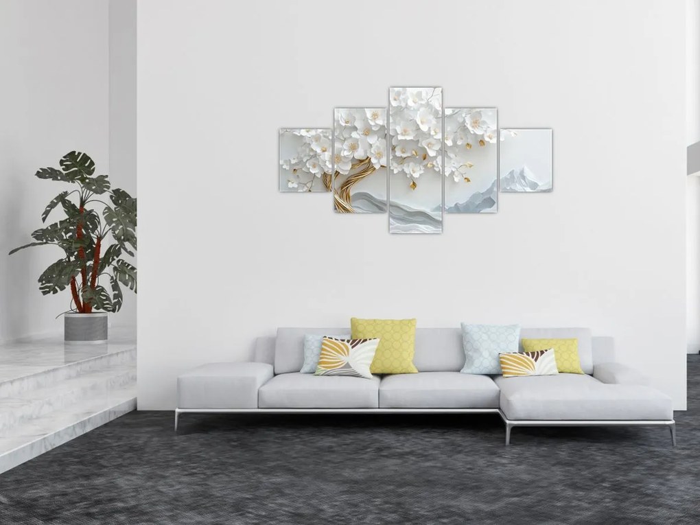 Obraz – Eleganckie drzewo życia 3D (125x70 cm)