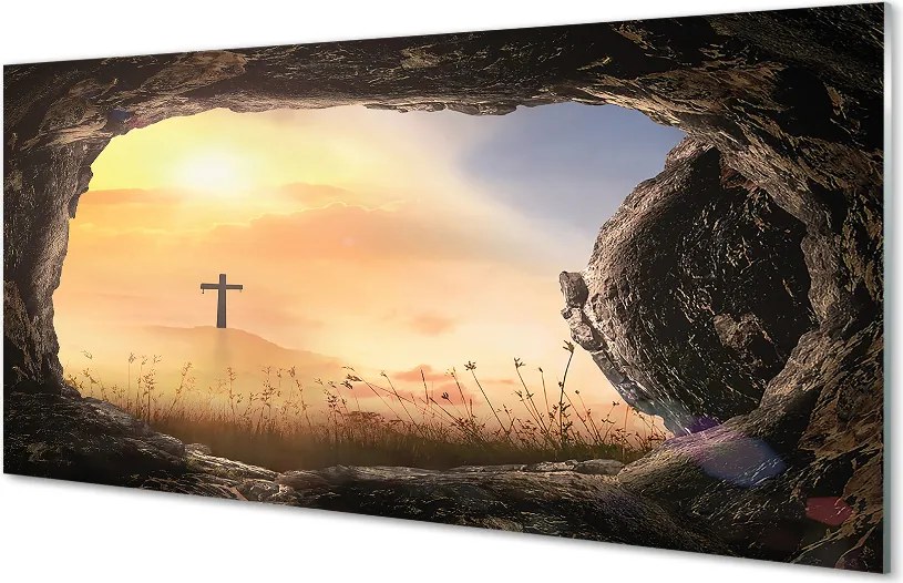 Szklany Panel Symbol Wiary: Święty Krzyż