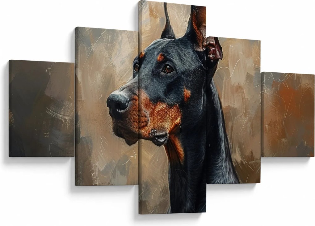 Obraz - Portret Dobrmana (125x70 cm)