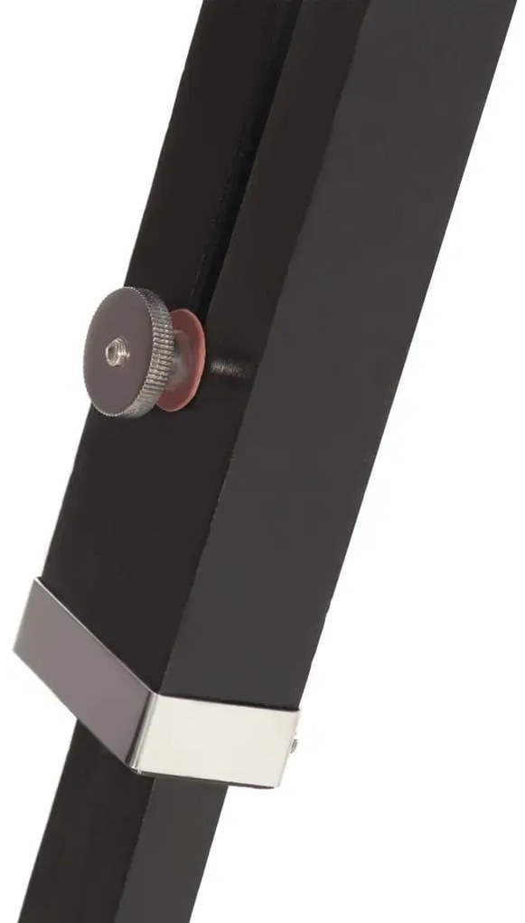 Czarna retro lampa podłogowa z drewna mango P9-E65