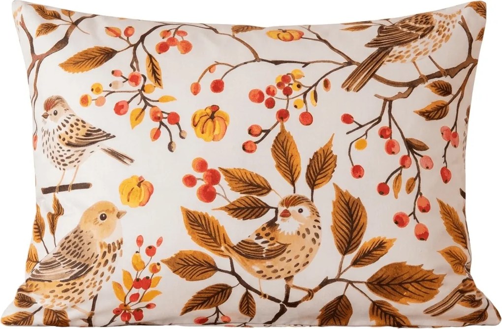 Poszewka na poduszkę z mikrofibry BIRDS PUMPKIN 70x90 cm, brązowy