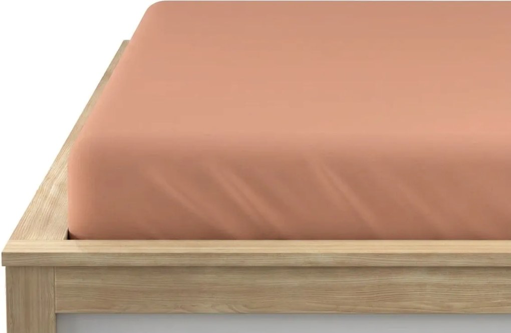 PrzytulneMieszkanie.pl Prześcieradło jersey BASIC morelowe 90 x 200 cm