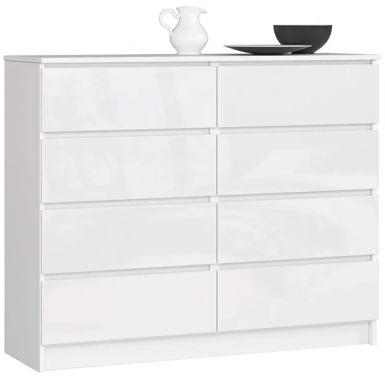 Biała komoda w połysku z szufladami C0-A59