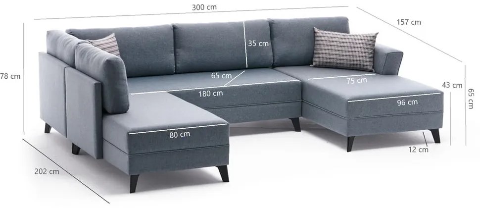 Beżowy narożnik (w kształcie litery U) Belen – Balcab Home
