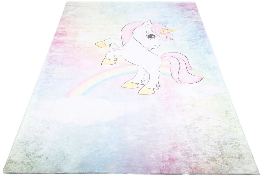 Kolorowy Dywan Nowoczesny Dziecięcy Z Jednorożcem W1-H85