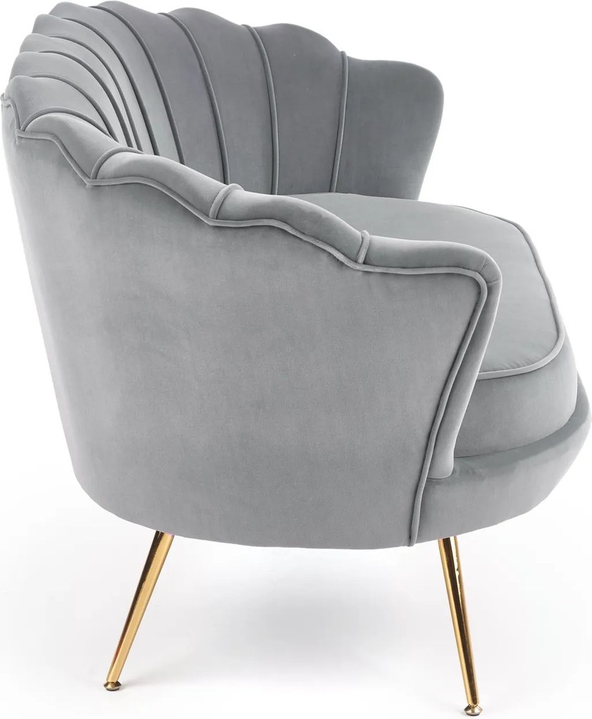 Tapicerowana sofa z oparciem w kształcie muszli Amorinito XL