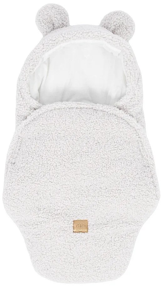 Rożek niemowlęcy z materiału sherpa w kolorze kości słoniowej 45x80 cm – Meowbaby