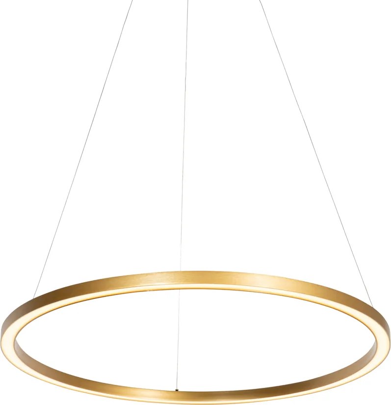 Złota lampa wisząca 80cm z wbudowanym LEDem 3-stopniowym ściemniaczem - Girello