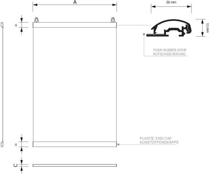 Listwy plakatowe, 1200 mm