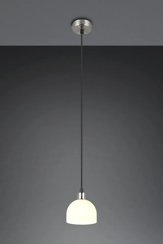 Lampa wisząca w biało-srebrnym kolorze ze szklanym kloszem ø 12 cm Molly – Reality