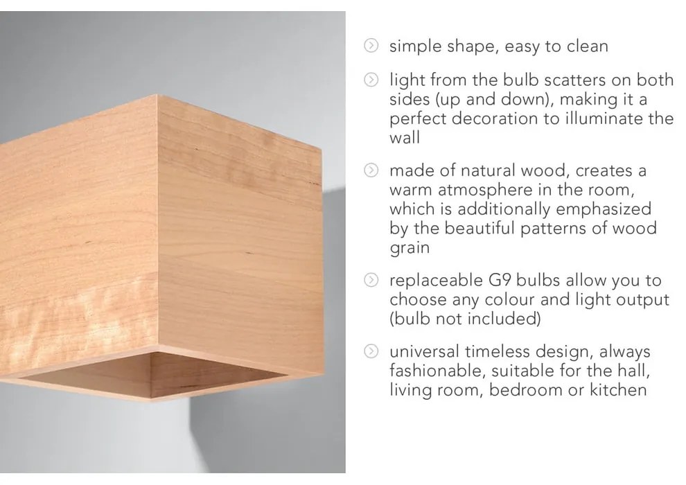 Drewniany kinkiet Nice Lamps Geo
