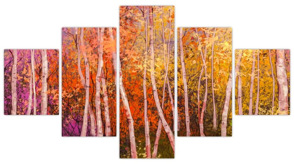 Obraz kolorowego lasu (125x70 cm)