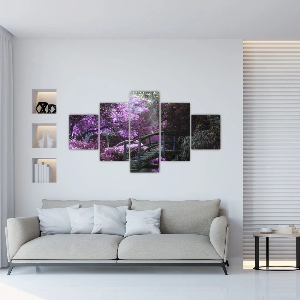 Obraz fioletowego ogrodu (125x70 cm)