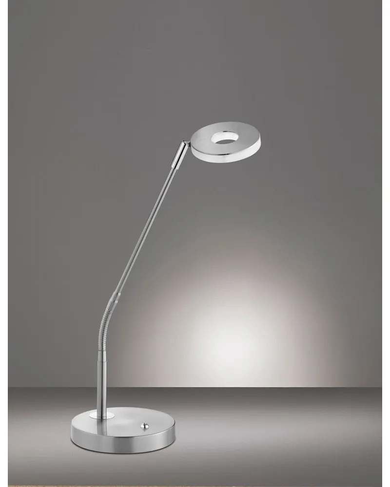 Metalowa lampa stołowa LED ze ściemniaczem w kolorze srebra (wysokość 60 cm) Dent – Fischer & Honsel