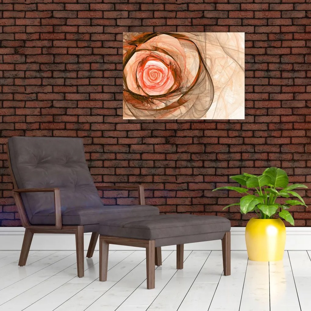 Obraz na szkle - Róża w artystycznym duchu (70x50 cm)