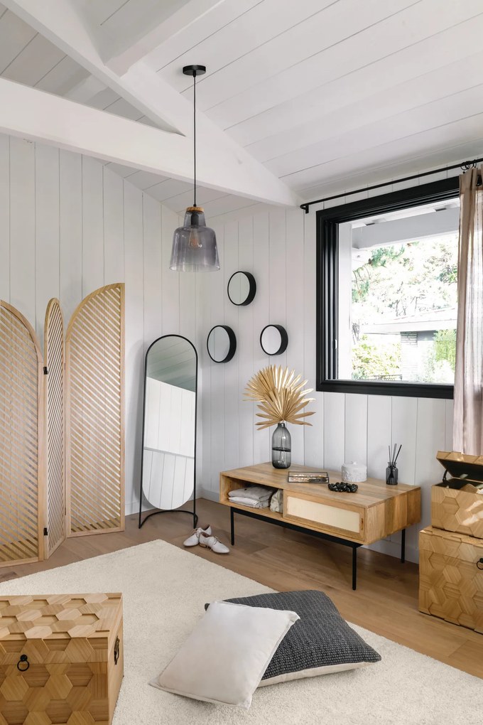 Duże lustro stojące w metalowej ramie JEF, 39,5 x 136 cm