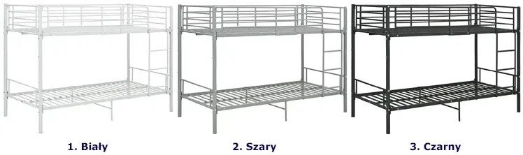 Czarne Metalowe Łóżko Piętrowe 90X200 Cm C4-L34