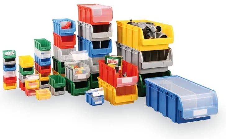 Plastikowy pojemniki COMPACT, 102 x 100 x 60 mm, 18 szt., czerwony