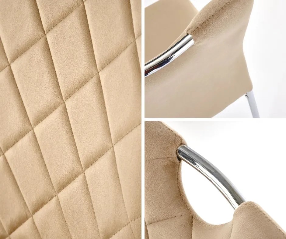 Pikowane krzesło z rączką do przenoszenia K578 Halmar