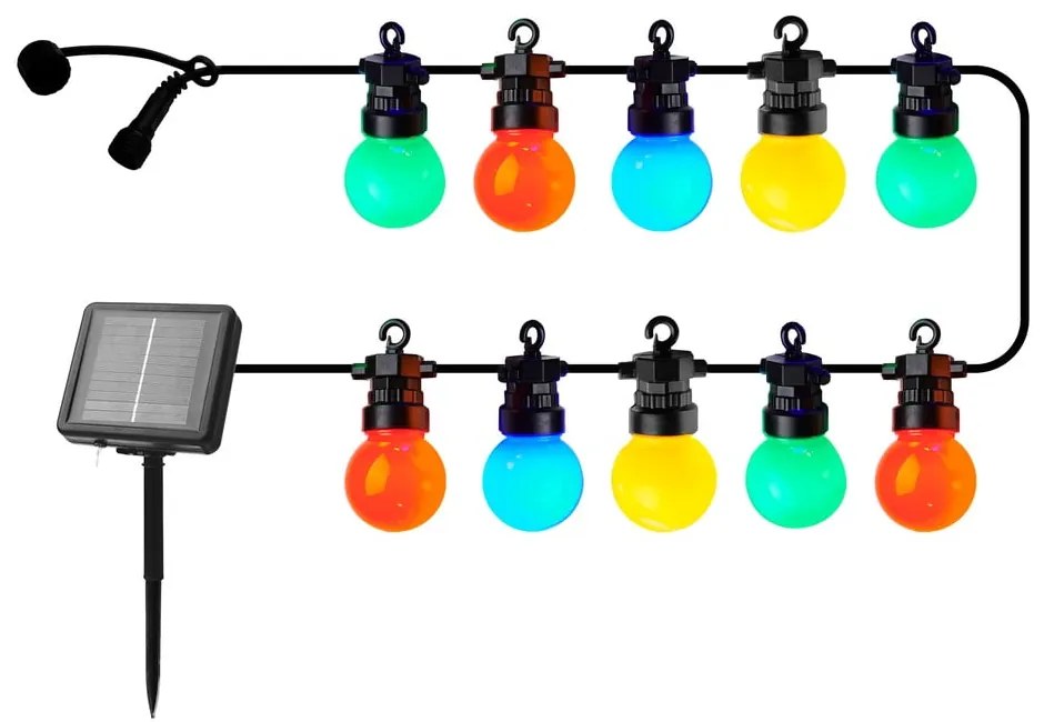 Girlanda świetlna liczba żarówek 10 szt. solarna długość 300 cm Lucas Multi – Sirius
