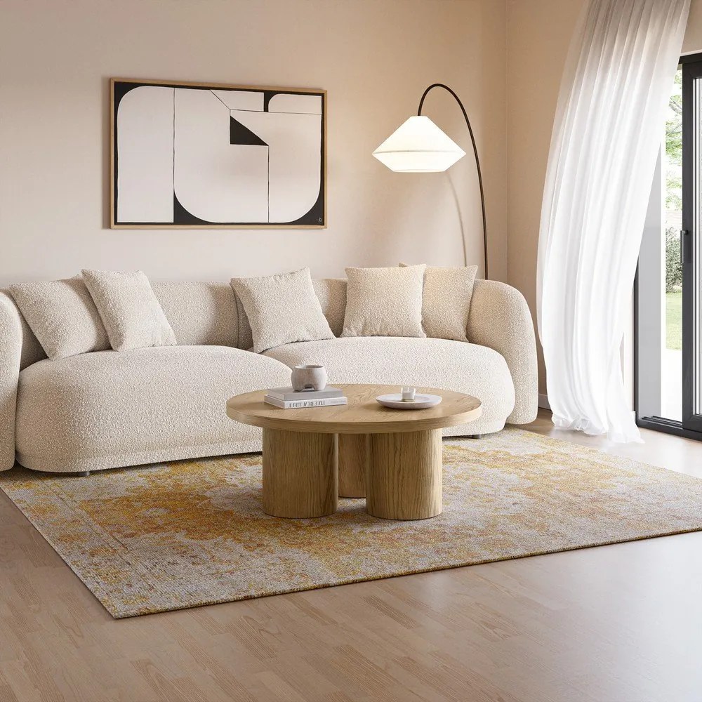 Okrągły stolik w dekorze dębu w naturalnym kolorze ø 100 cm Arancha – MOME