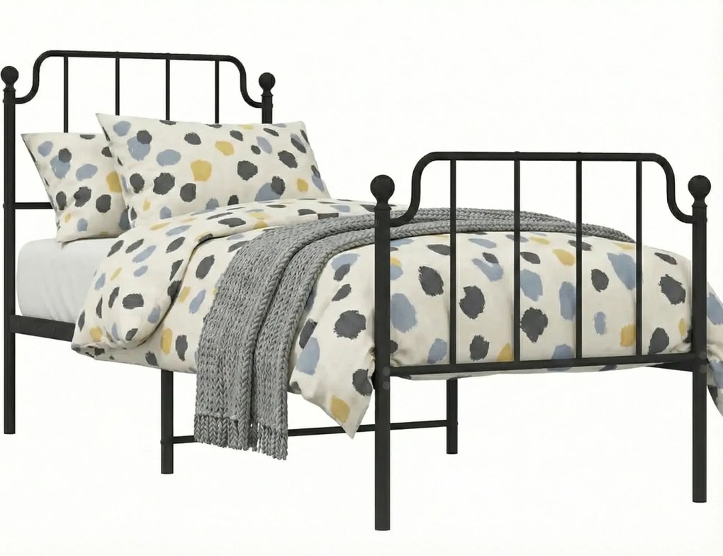 Czarne metalowe łóżko loftowe 90x200 cm G8-P42