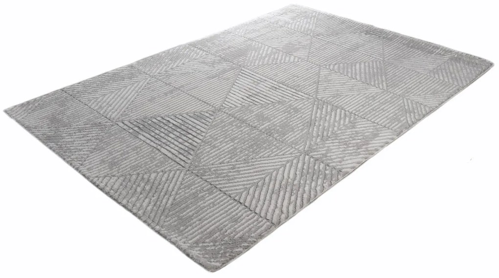 Dywan nowoczesny 3D Anett trójkąty szary 160 cm x 230 cm