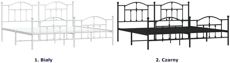 Białe metalowe łóżko loftowe 180x200 cm - Azos