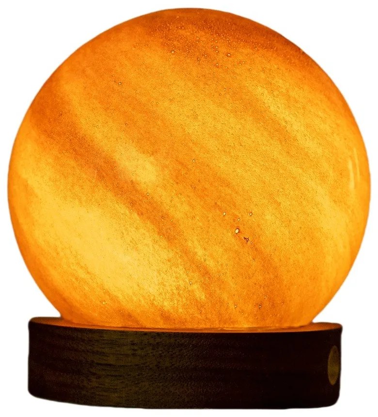 Lampa stołowa LED w ciemnym naturalnym kolorze ze szklanym kloszem (wysokość 9 cm) Sand Storm – Gingko