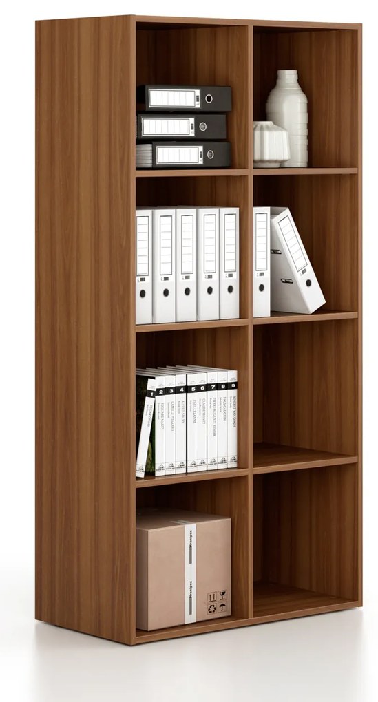 Regał FRAME, dolny, 2 kolumny, 1735 x 872 x 450 mm, orzech