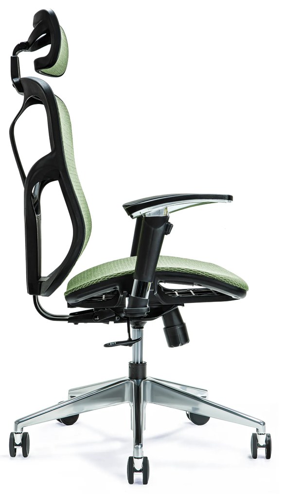 Wygodny fotel biurowy ergonomiczny Ergo 500. Fotel tapicerowany przewiewną siatką Mesh, 5 kolorów do wyboru. Fotel ma regulowane oparcie, podłokietniki. wysokość zagłówka. Nowoczesne meble biurowe.