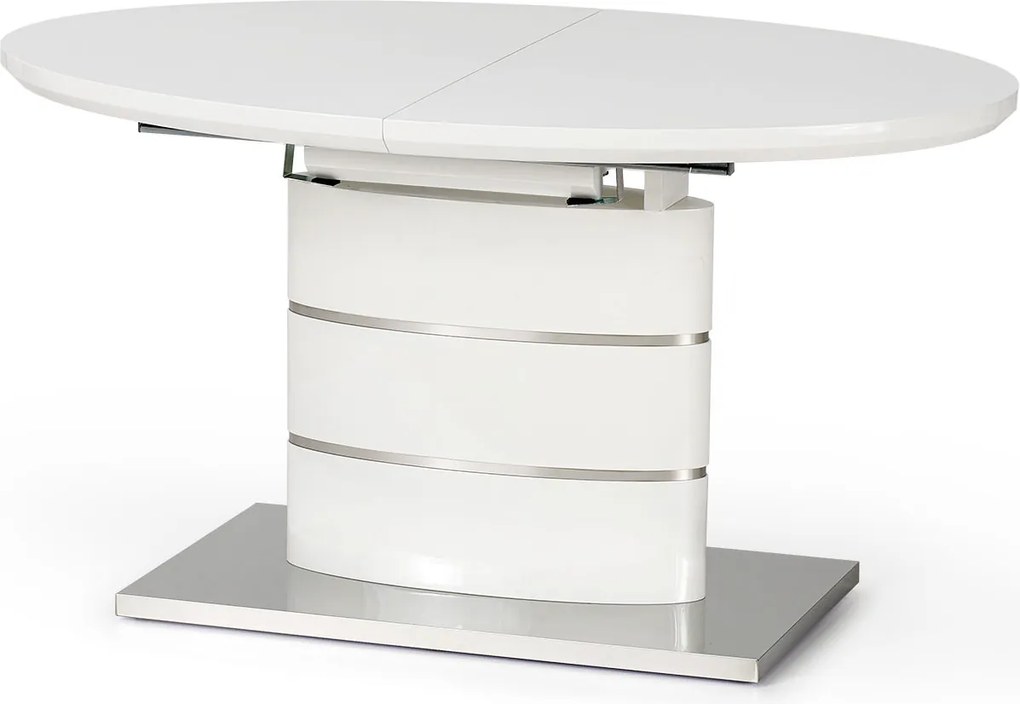 Biały lakierowany stół Aspen z owalnym blatem