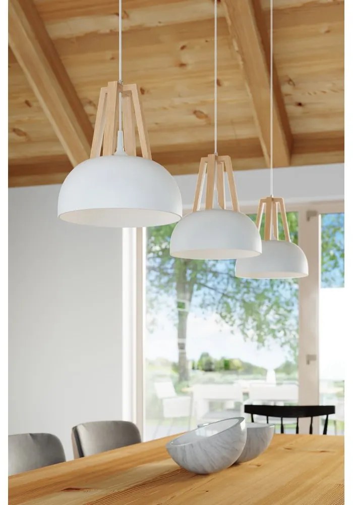 Biała lampa wisząca Sollux Olla