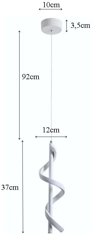 Lampa spiralna LED wisząca sufitowa AT49-1SL-White
