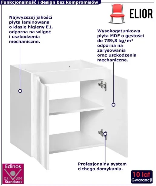 Biała szafka łazienkowa pod umywalkę K1-K02