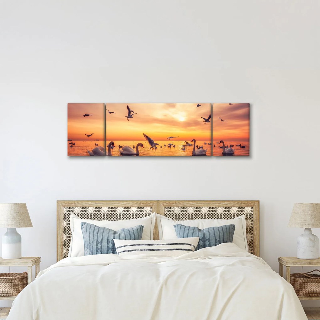 Obraz - Łabędzie (170x50 cm)