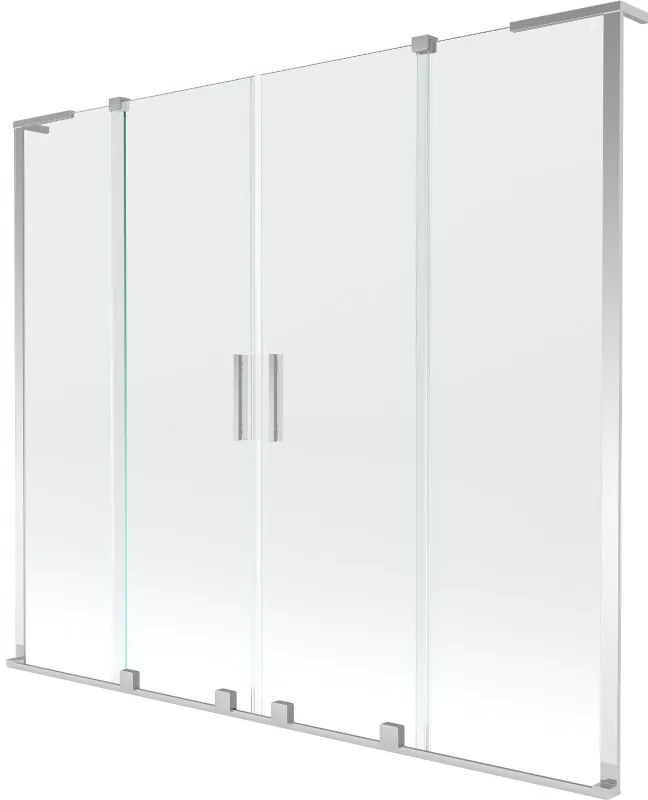 Mexen Velar L Duo parawan nawannowy 2-skrzydłowy rozsuwany 170 x 150 cm, transparent, chrom - 896-170-003-02-01