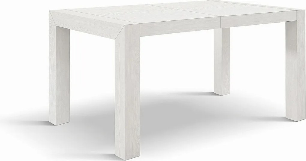 Stół drewniany, wykończenie biały jesion, 140x90-220x90cm długości - MARZAMEMI