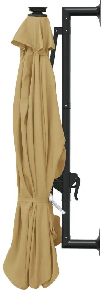 Parasol ścienny z oświetleniem LED taupe K6-P97