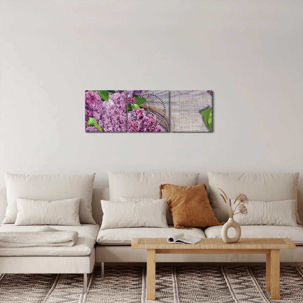 Obraz - Bez (z zegarem) (90x30 cm)